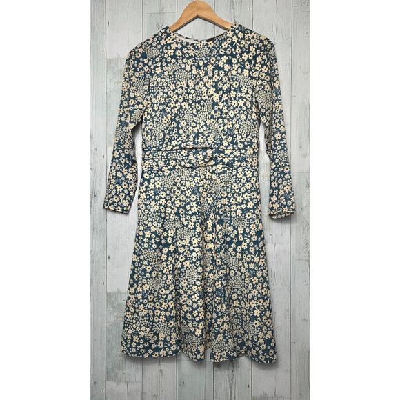 Eshakti Custom Ditsy Floral Pleated Empire Waist Crepe Dress Sz. M EST - Picture 2 of 10